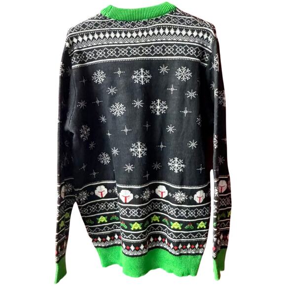 H&M Star Wars Grogu Yoda Joy To the Galaxy Holiday Sweater Size M Christmas - Picture 2 of 8